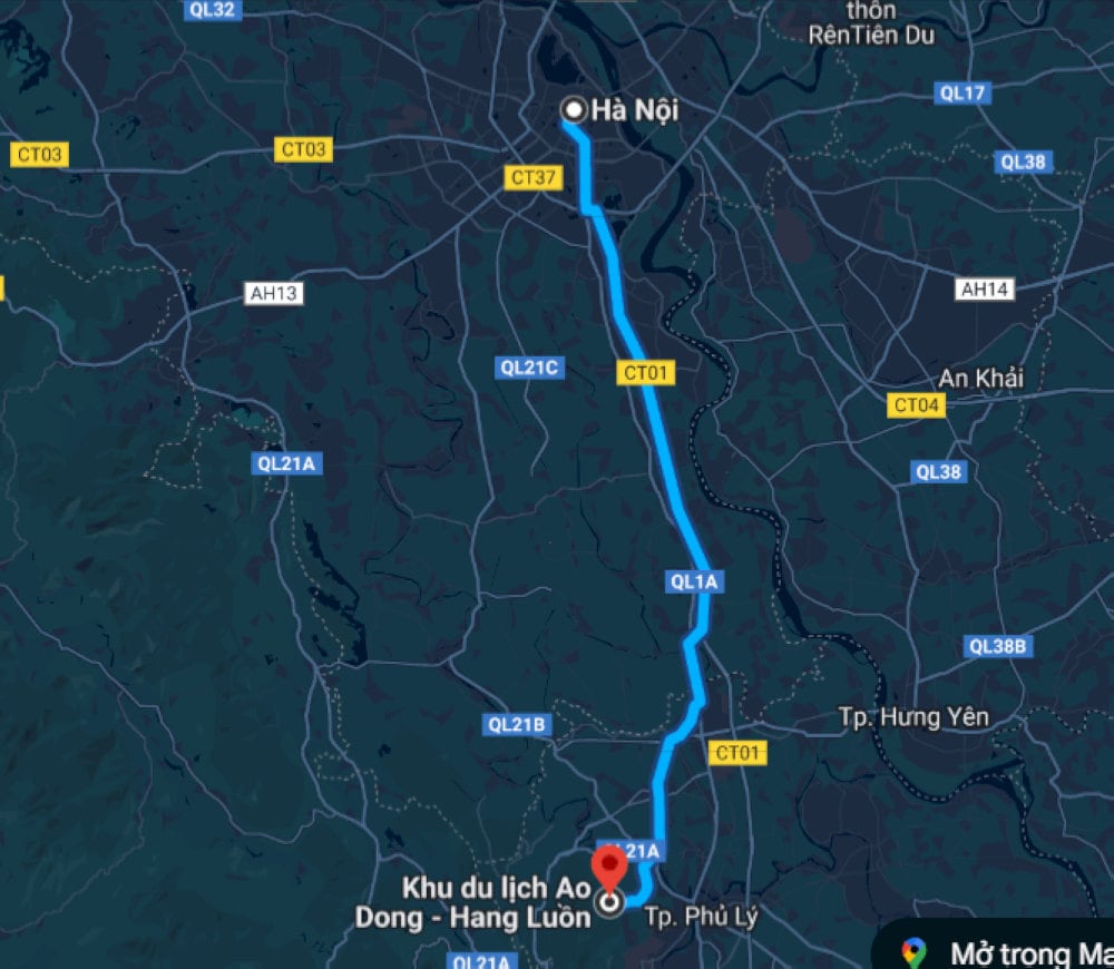 Hãy sử dụng Google Maps với từ khóa "Ao Dong Hang Luồn